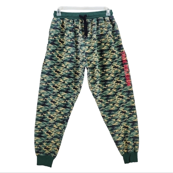 True Religion Lounge Wear Camo Jogger Sweat Pants Mens M (24-31 x26.5) Tapered - Picture 1 of 10